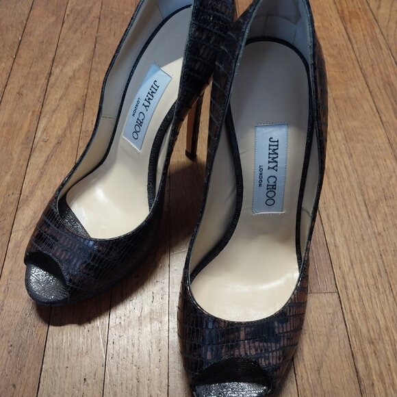 Jimmy choo lizard embossed patent pumps - Picture 8 of 8